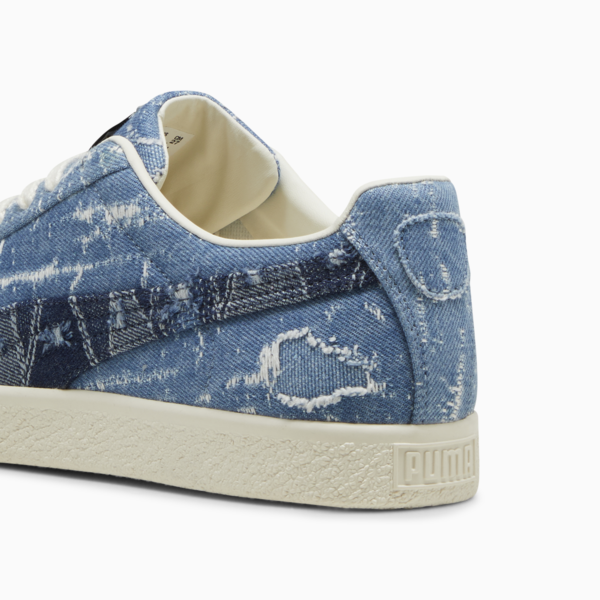 Clyde Denim Sneakers Unisex, Frosted Ivory-Faded Denim, large-ZAF