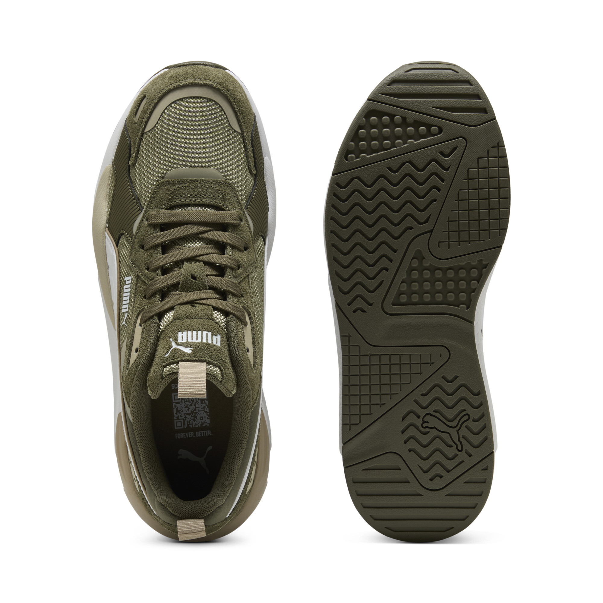 PUMA X-Ray 3 SD uniseks sneakers, Groen/Wit, Maat 38 thumbnail 4