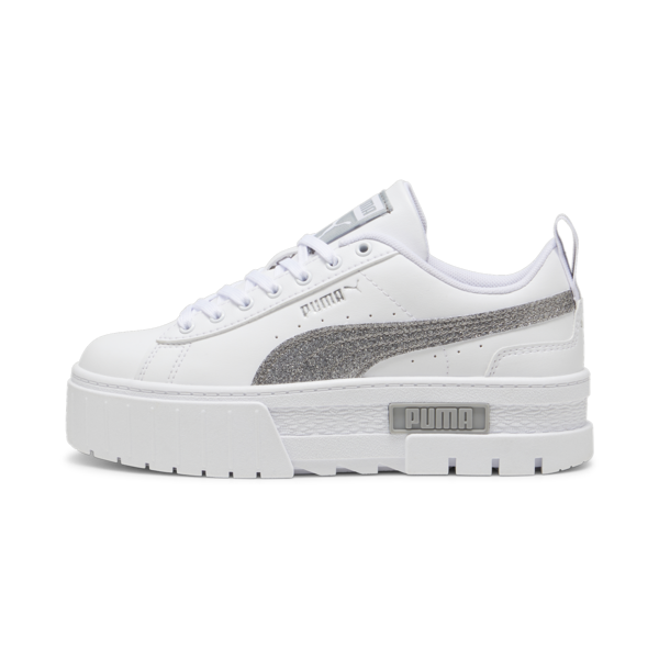 【極美品】NEWPEACE ホワイト PUMA PULSAR WEDGE WNS SEQUIN WARM WHITE-GLACIAL GRAY-PUMA