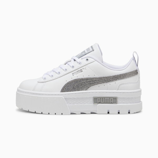 Mayze Glitter Sneakers Youth, PUMA White-PUMA Silver, large-MEX