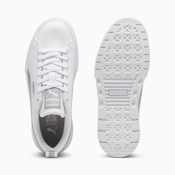 Mayze Glitter Sneakers Youth, PUMA White-PUMA Silver, large-MEX