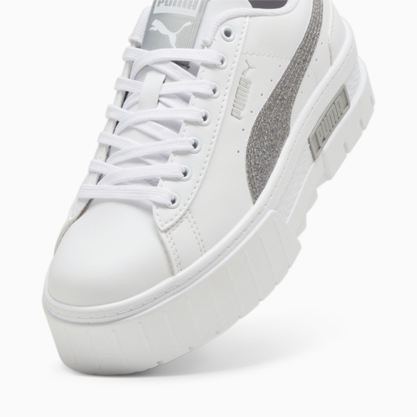 Mayze Glitter Sneakers Youth, PUMA White-PUMA Silver, large-MEX