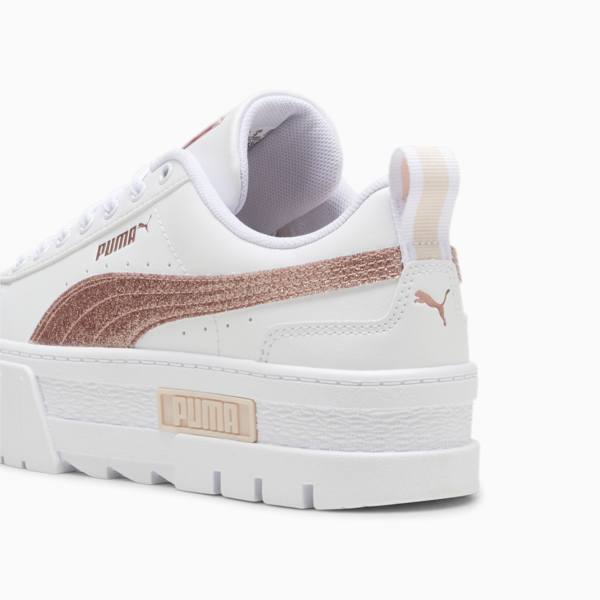 Mayze Glitter Sneakers Youth, PUMA White-Rose Gold, large-MEX
