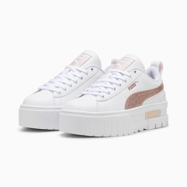 Mayze Glitter Sneakers Youth, PUMA White-Rose Gold, large-MEX