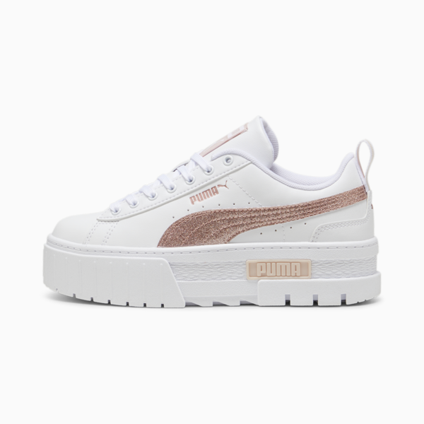 Mayze Glitter Sneakers Youth, PUMA White-Rose Gold, large-MEX