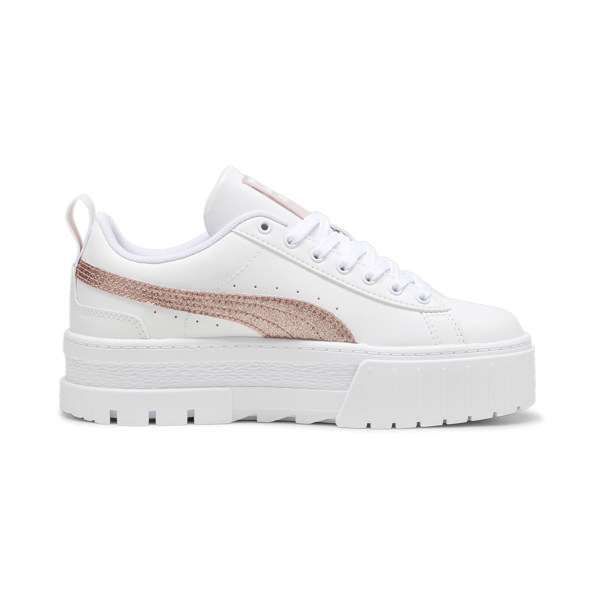 PUMA Mayze Glitter sneakers voor Dames, Roze/Wit/Goud, Maat 36 thumbnail 3