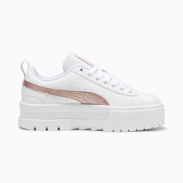 Mayze Glitter Sneakers Youth, PUMA White-Rose Gold, large-MEX