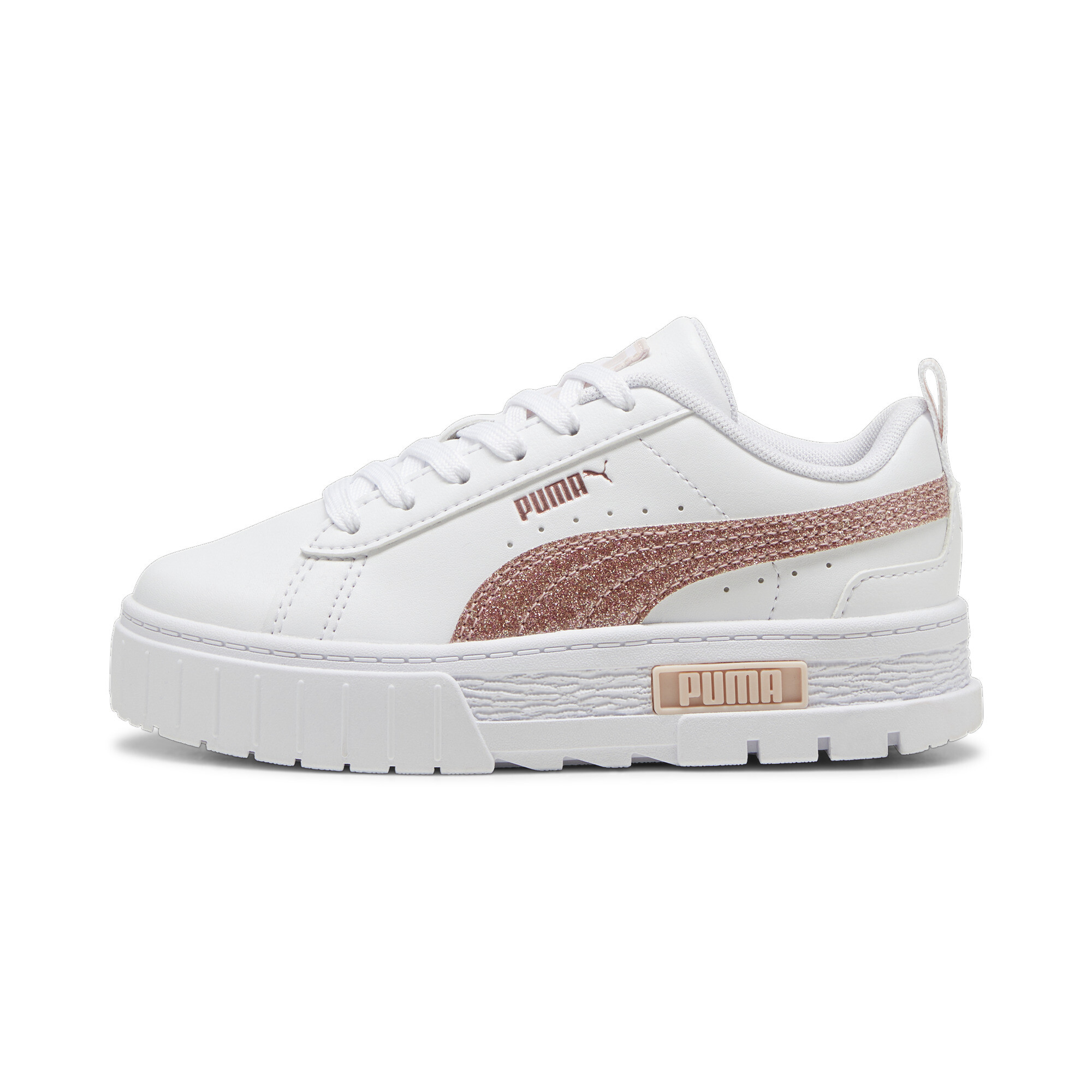 Puma Mayze Glitter Sneakers Kinder Schuhe | White/Rose Gold | Größe: 28.5