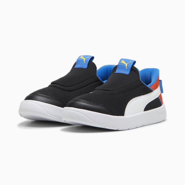 Tenis Courtflex v3 Ease In para niños, PUMA Black-PUMA White-Redmazing, large-MEX