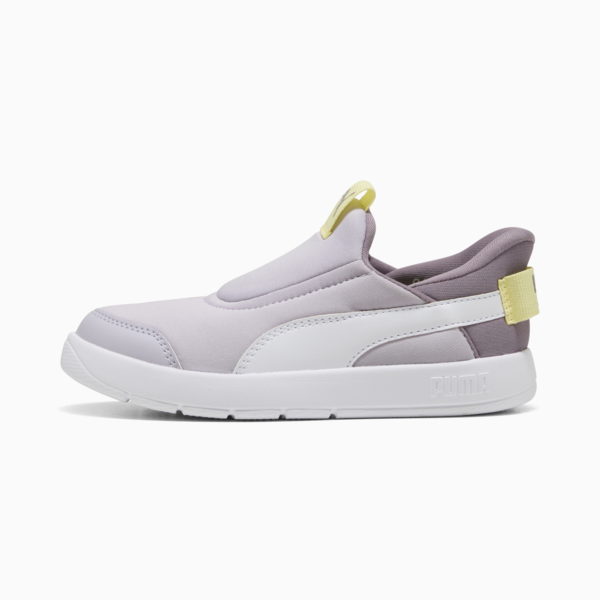 Tenis Courtflex v3 Ease In para niños, Lilac Crush-PUMA White-Gold Moon, large-MEX
