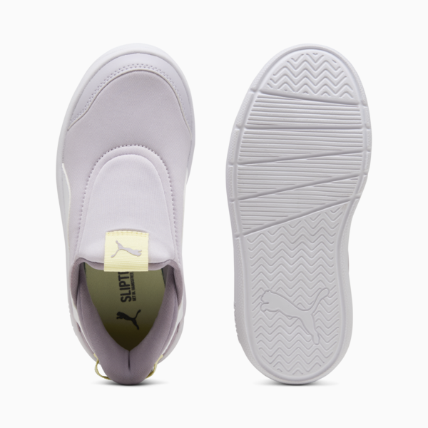 Tenis Courtflex v3 Ease In para niños, Lilac Crush-PUMA White-Gold Moon, large-MEX