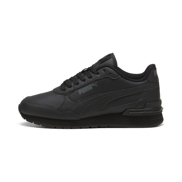 Zapatillas PUMA ST Runner v4 Cuero juvenil En Negro/Shadow Gris