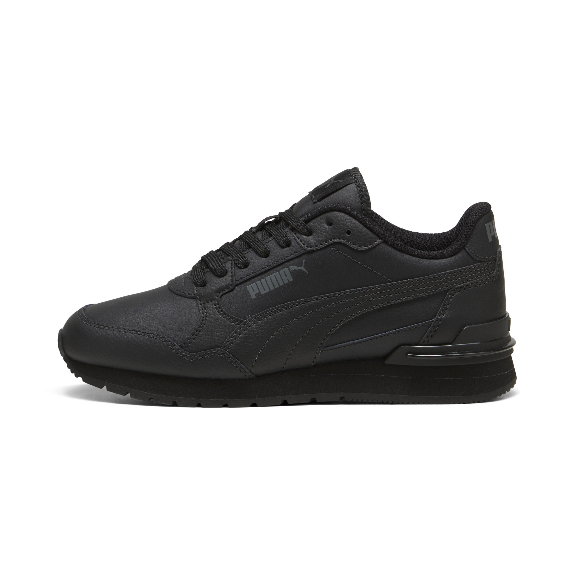 PUMA ST Runner v4 Leather Big Kids' Sneakers in Black, Size 6