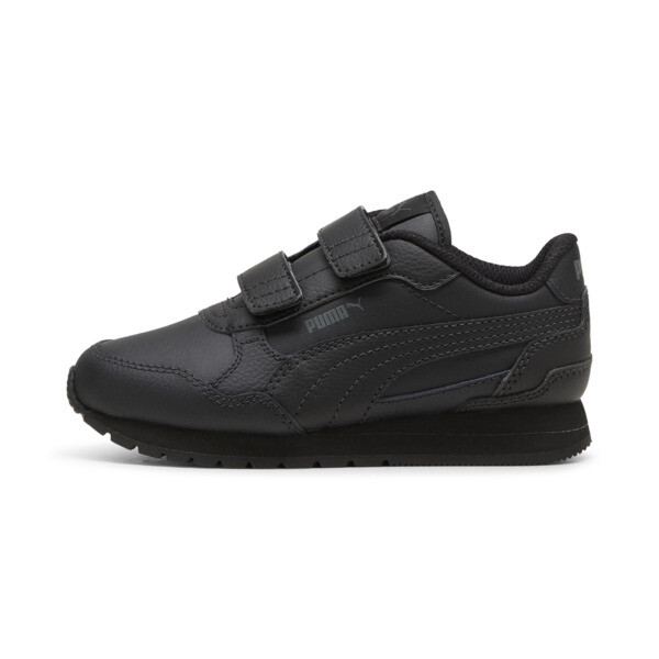 Puma St Runner V4 Leather Little Kids' Sneakers In Black-shadow Gray