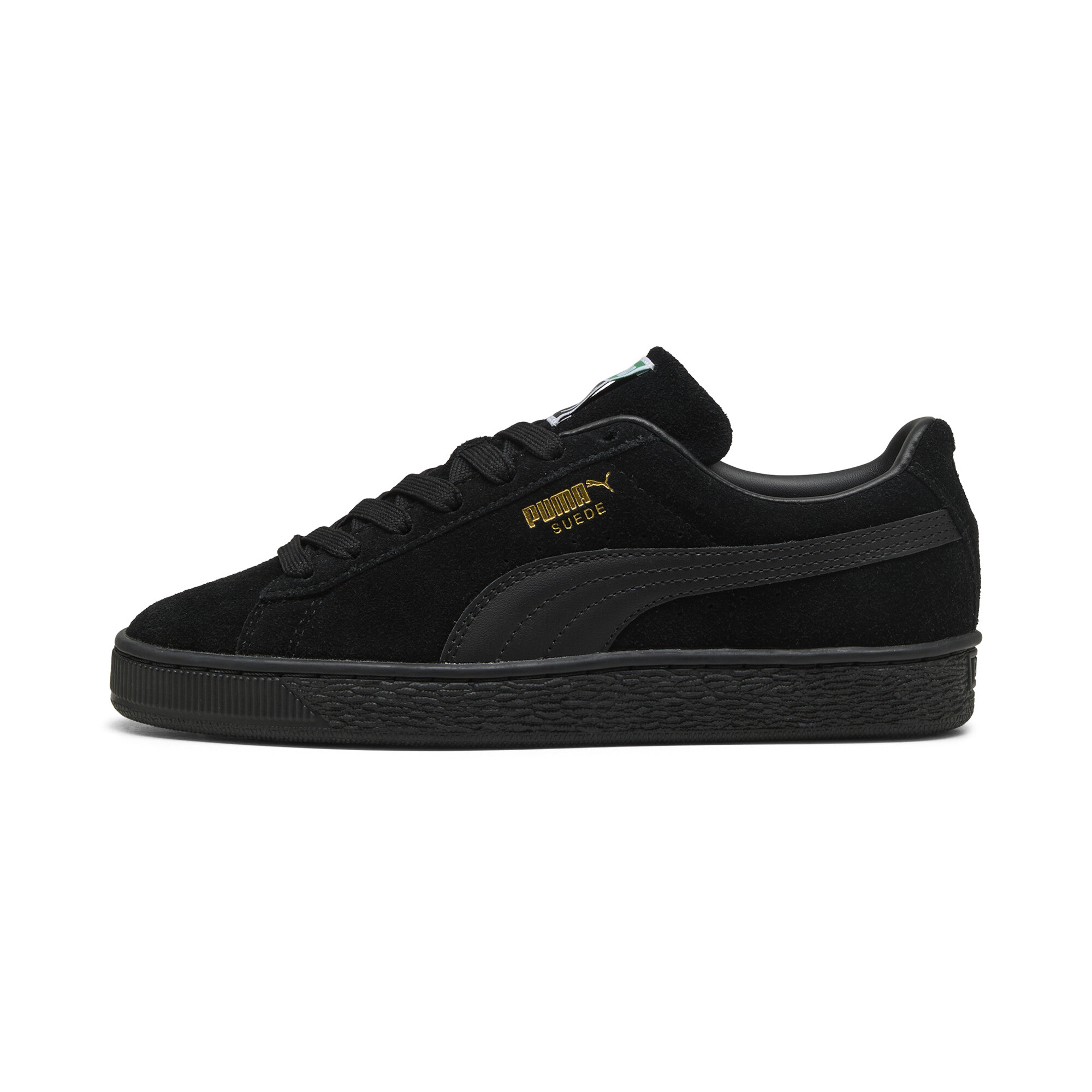 PUMA Big Kids Suede Classic Casual Shoes in Black Size: 6.5