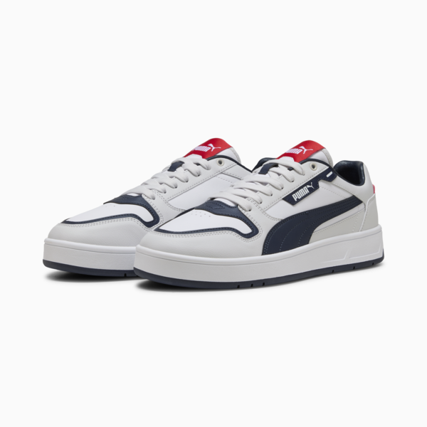 Court Classic Street Sneakers Unisex, PUMA White-PUMA Navy-Feather Gray, large-ZAF