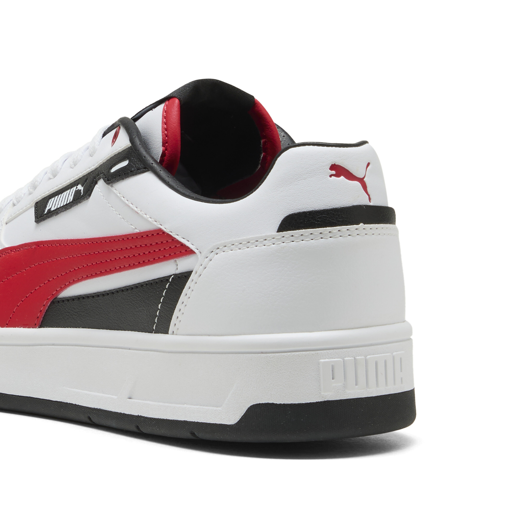 PUMA Court Classic Street sneakers unisex, Zwart/Rood/Wit, Maat 39 thumbnail 5