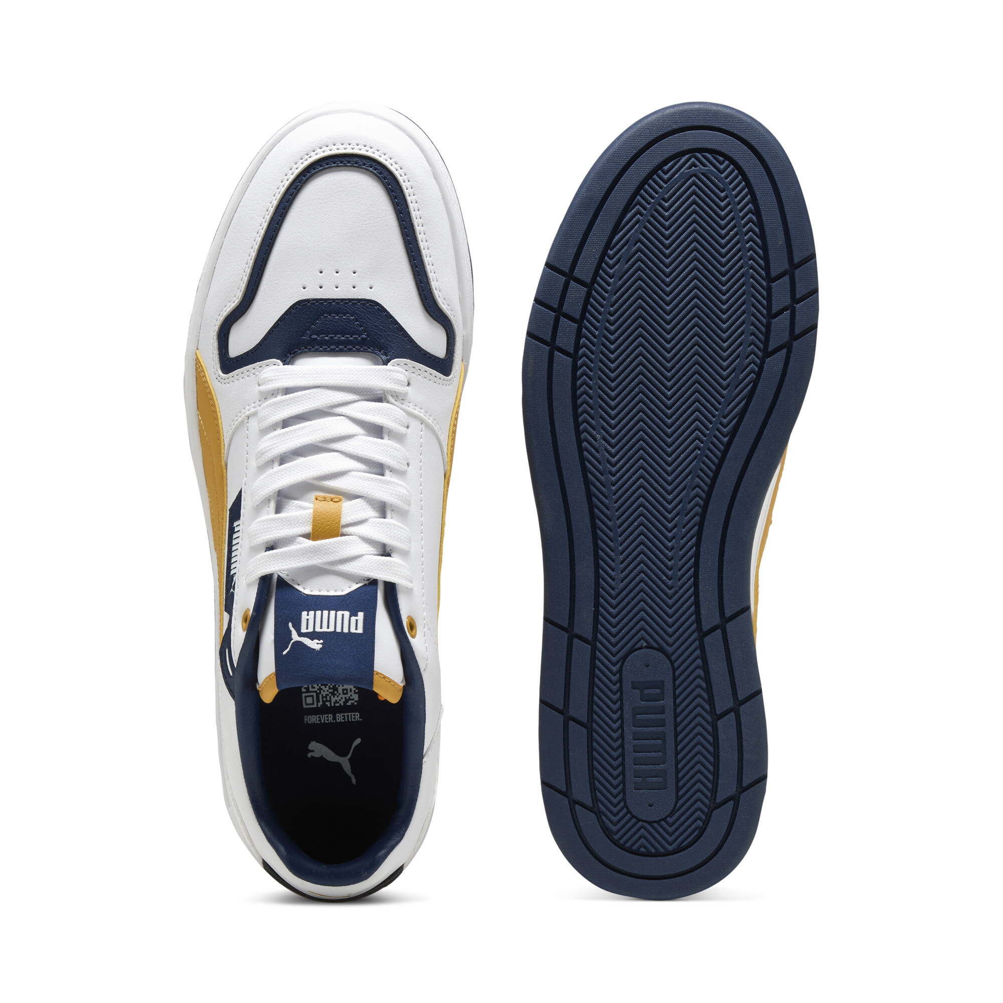 PUMA Court Classic Street sneakers unisex, Blauw/Wit/Goud, Maat 42 thumbnail 4