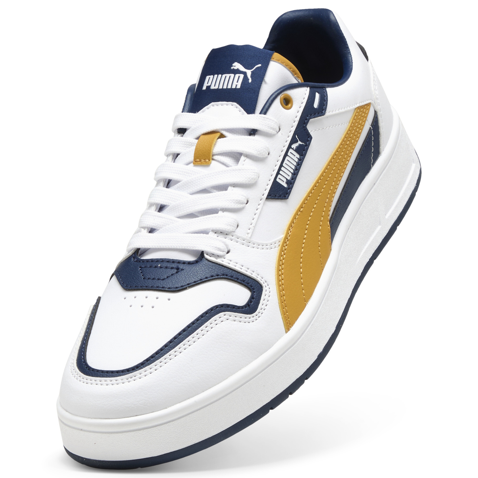PUMA Court Classic Street sneakers unisex, Blauw/Wit/Goud, Maat 42 thumbnail 2