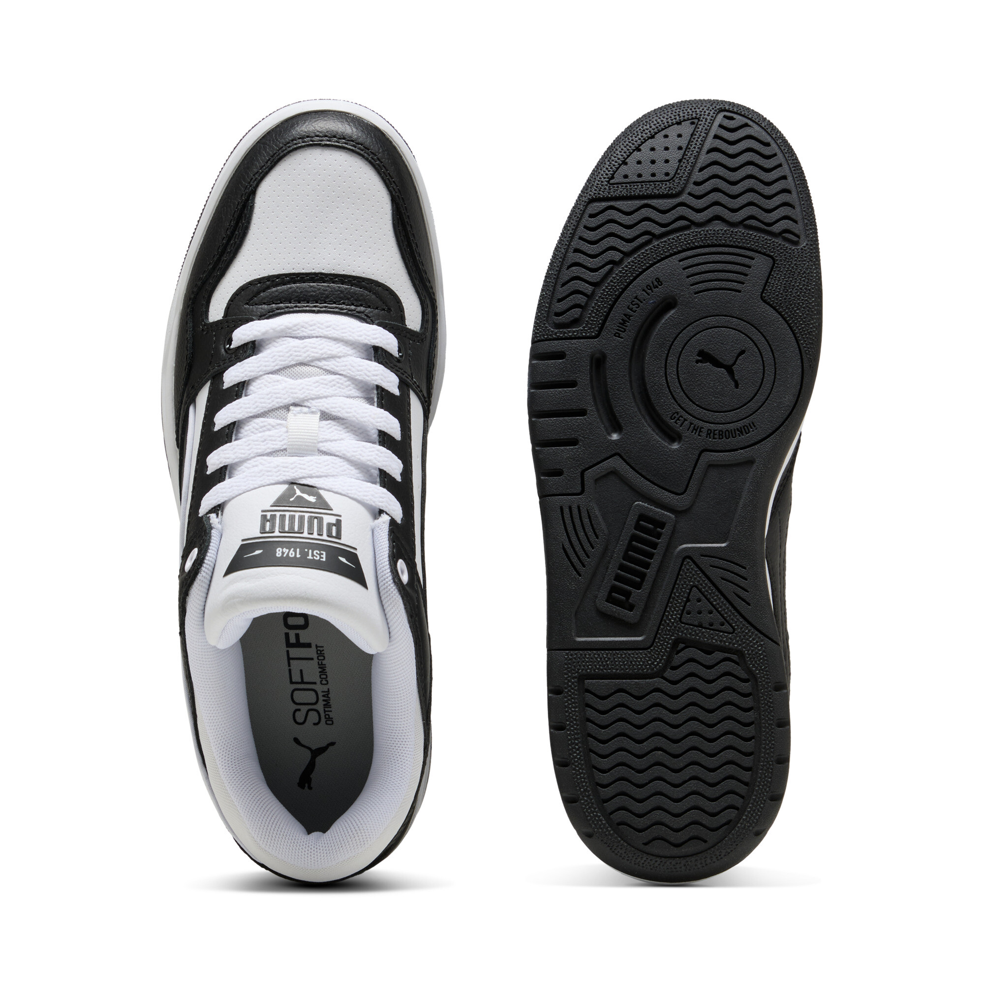 PUMA Rebound Retro sneakers unisex, Zwart/Wit, Maat 37,5 thumbnail 4