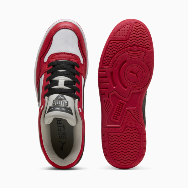 Rebound Retro Sneakers Unisex, PUMA Black-For All Time Red, large-MEX