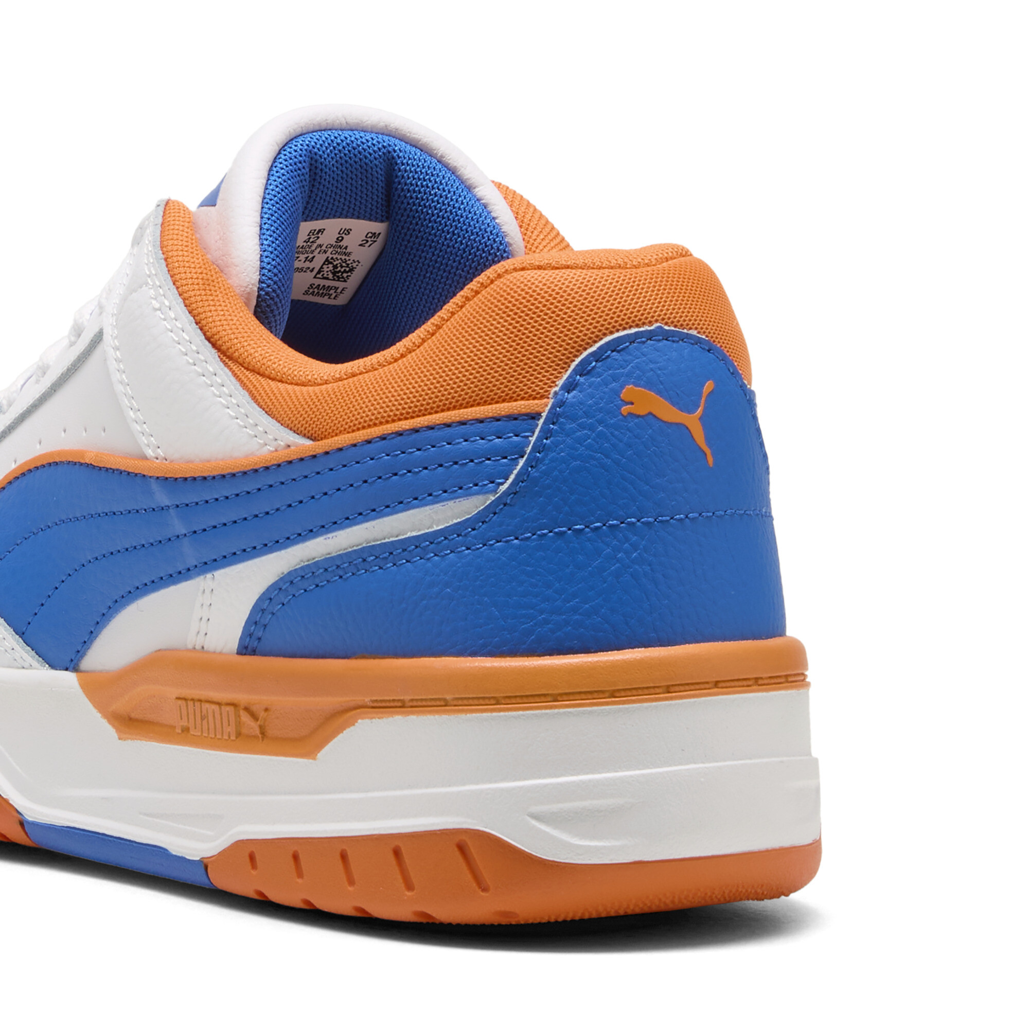 PUMA Rebound Retro sneakers unisex, Blauw/Wit/Oranje, Maat 45 thumbnail 5