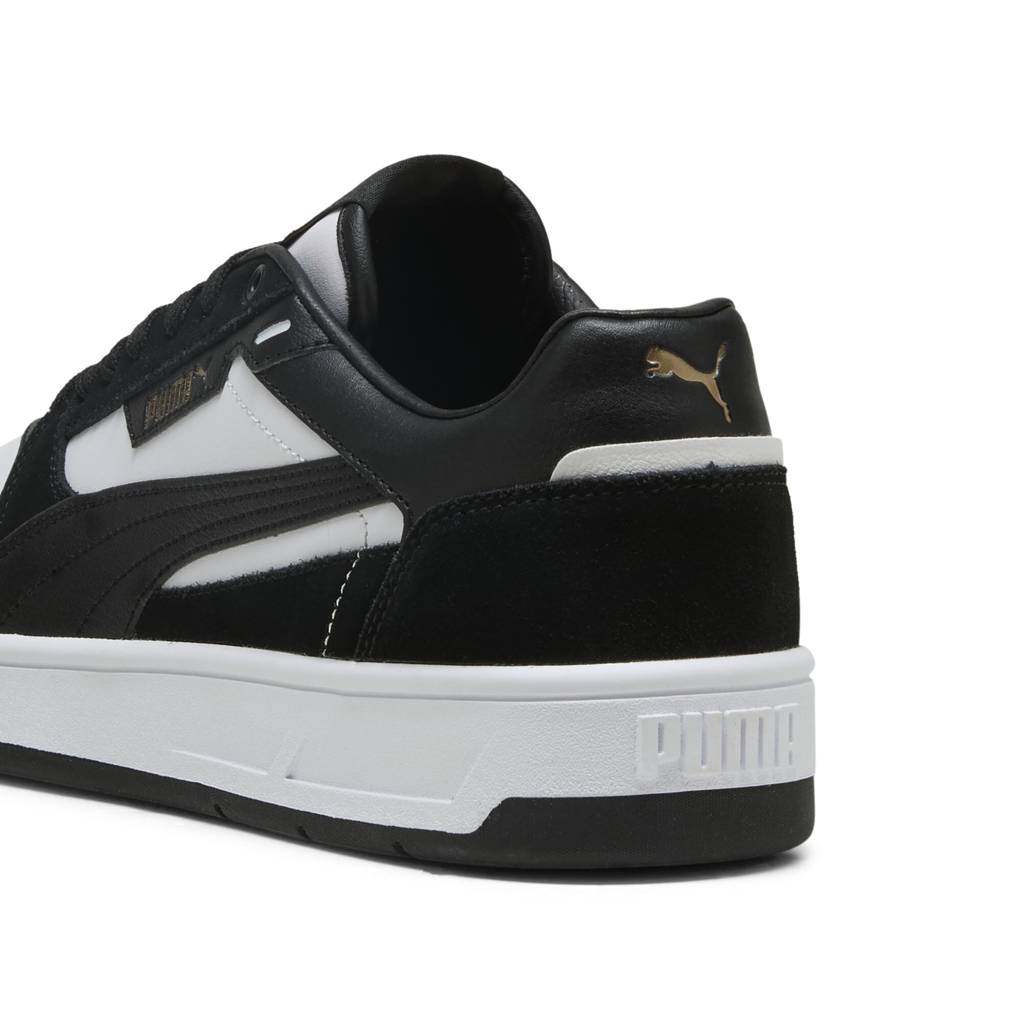 PUMA Court Classic Suede sneakers uniseks, Zwart/Wit/Goud, Maat 37 thumbnail 5
