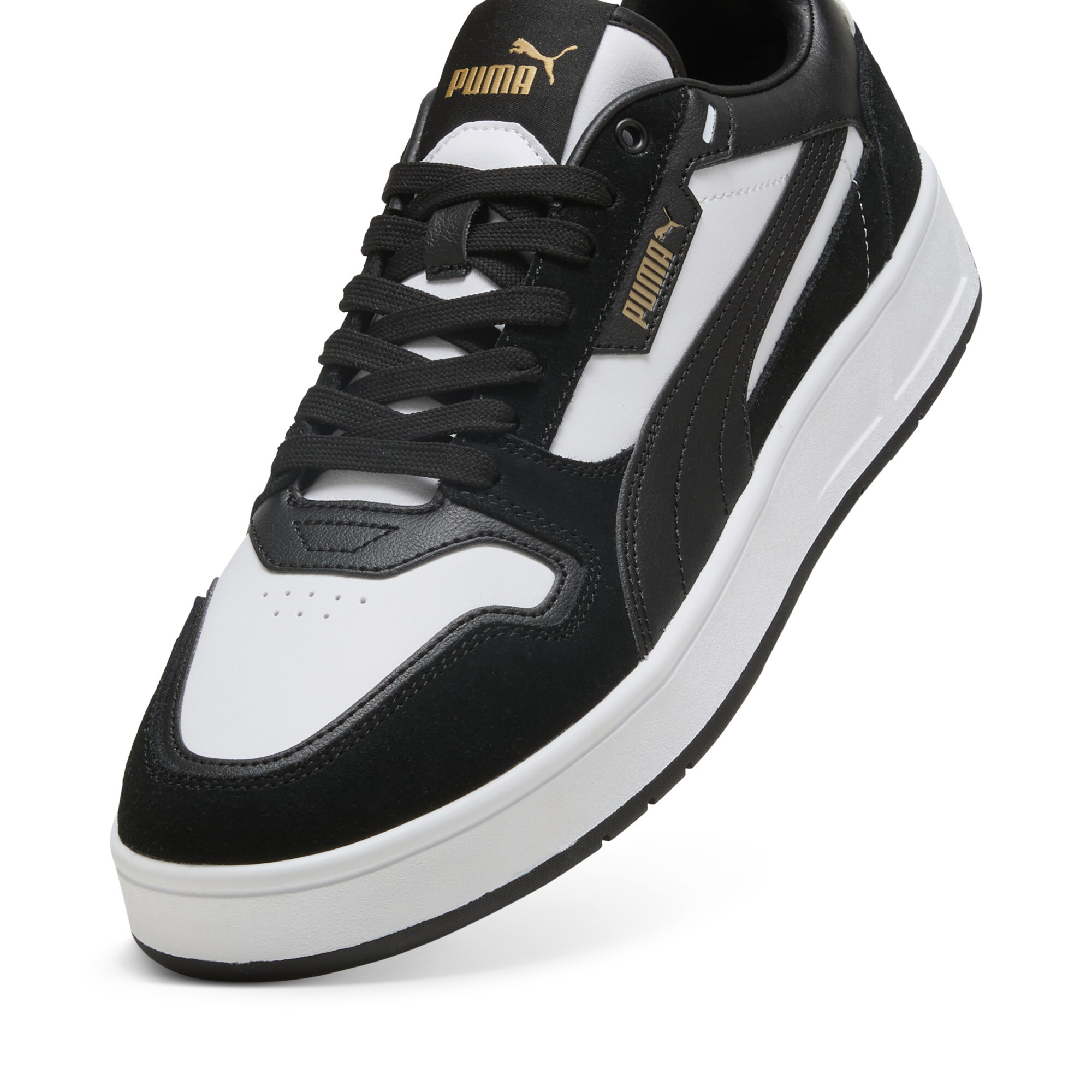 Court Classic Suede sneakers uniseks, Zwart/Wit/Goud, Maat 44,5 | PUMA