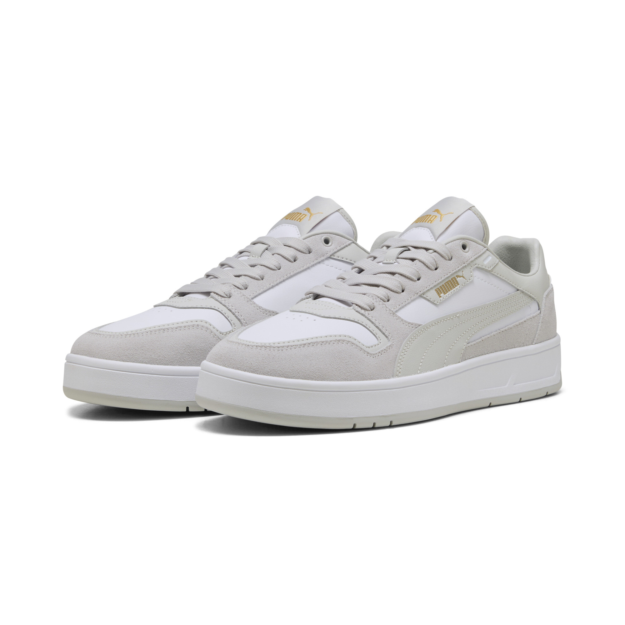 PUMA Court Classic Suede sneakers uniseks, Grijs/Wit/Goud, Maat 37 thumbnail 6