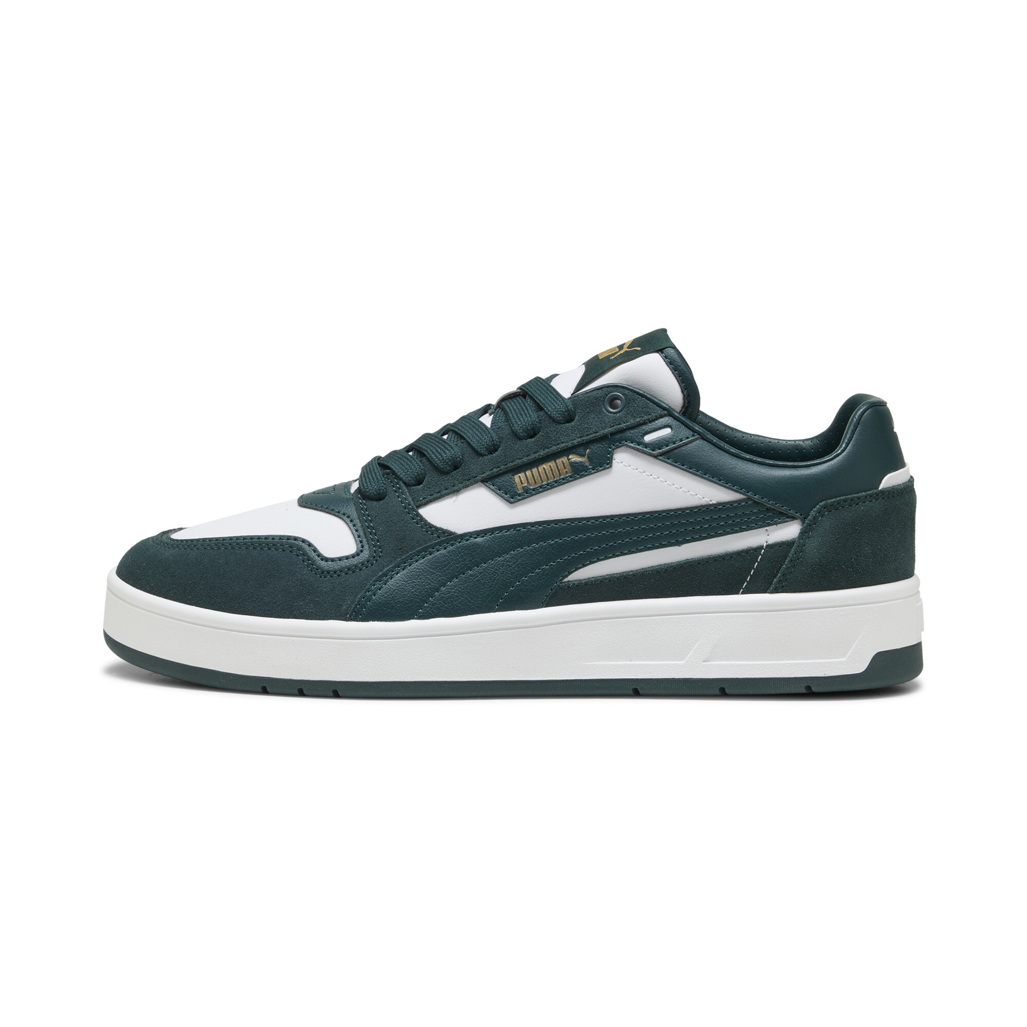 Puma Court Classic Sneakers aus Wildleder Unisex Schuhe | White/Green Terrain | Größe: 42