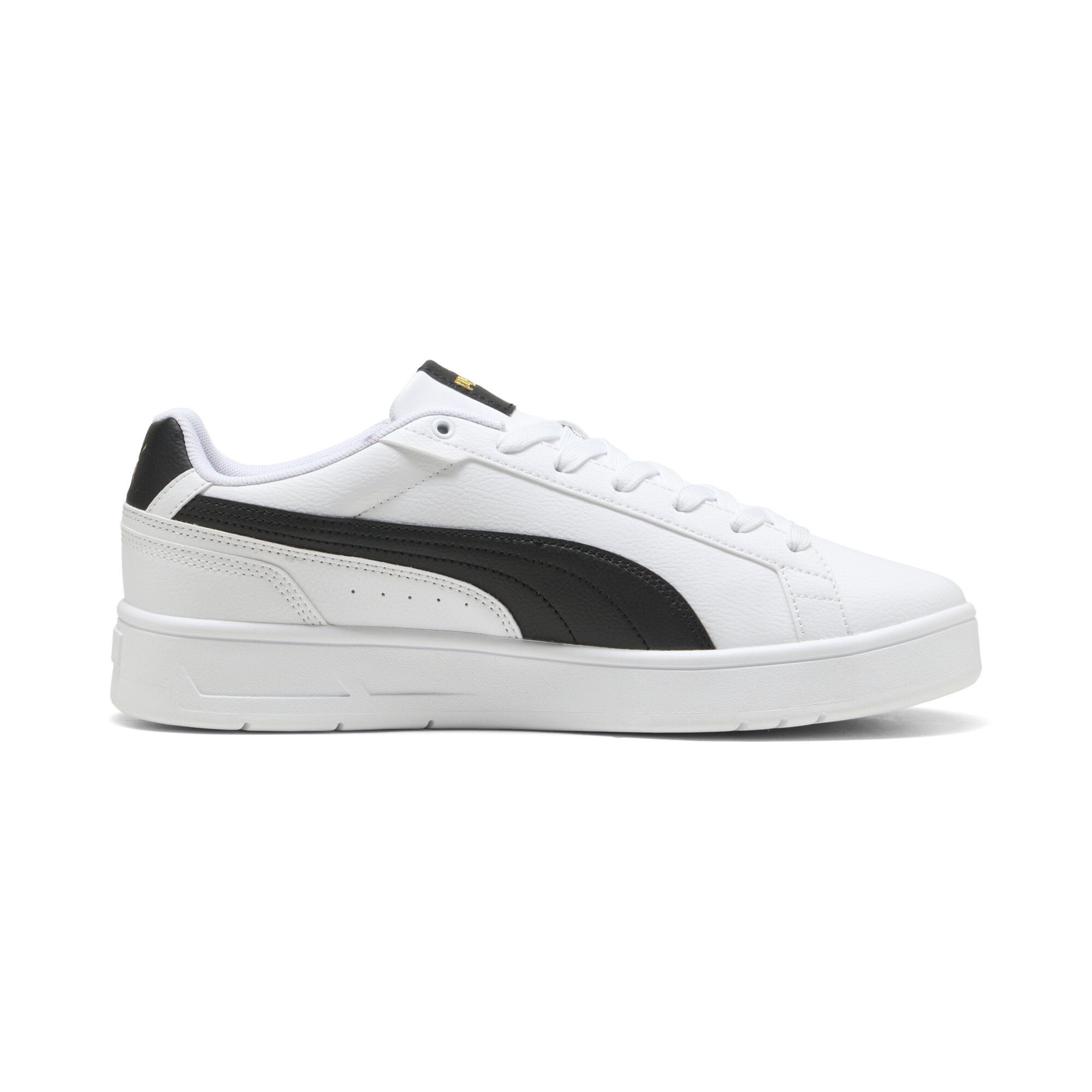PUMA Court Classico sneakers unisex, Zwart/Wit/Goud, Maat 43 thumbnail 3
