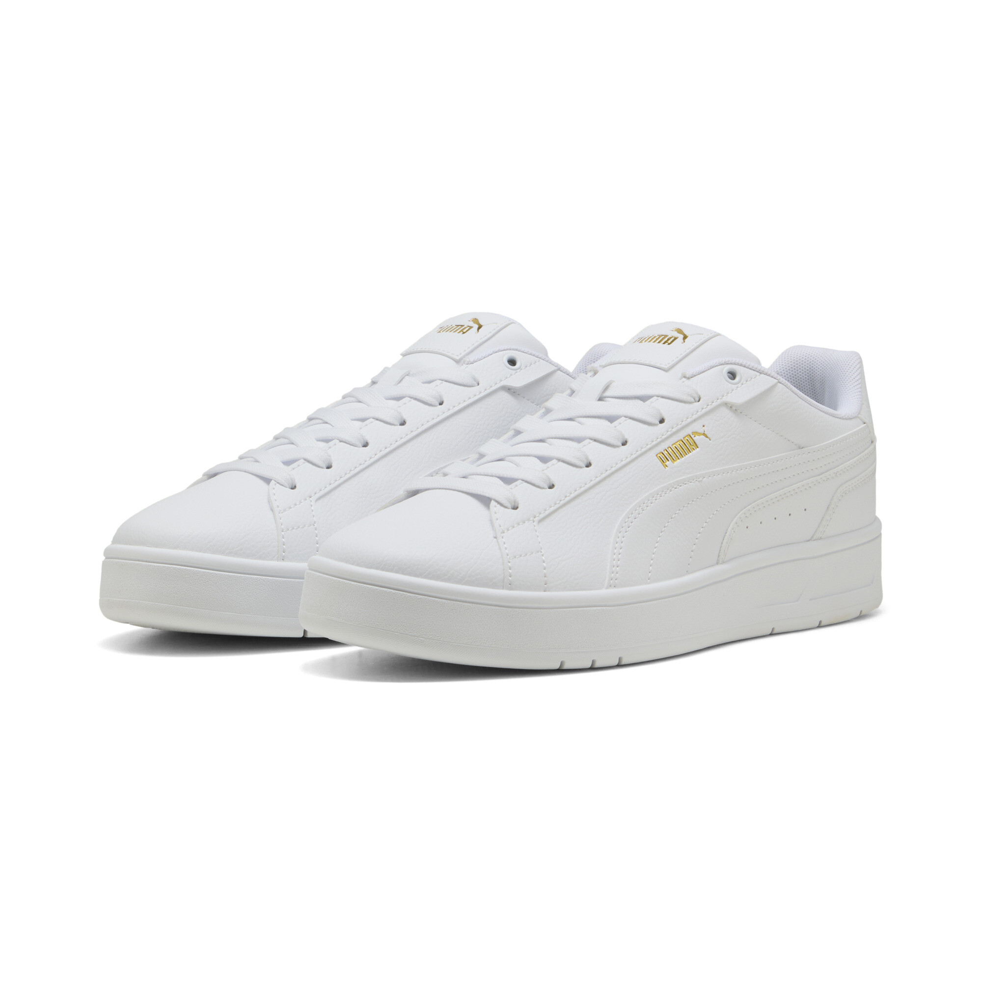 PUMA Court Classico sneakers unisex, Wit/Goud, Maat 42,5 thumbnail 6