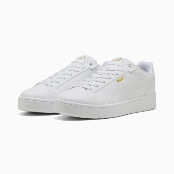 Court Classico Sneakers Unisex, PUMA White-PUMA White-PUMA Gold, large-ZAF
