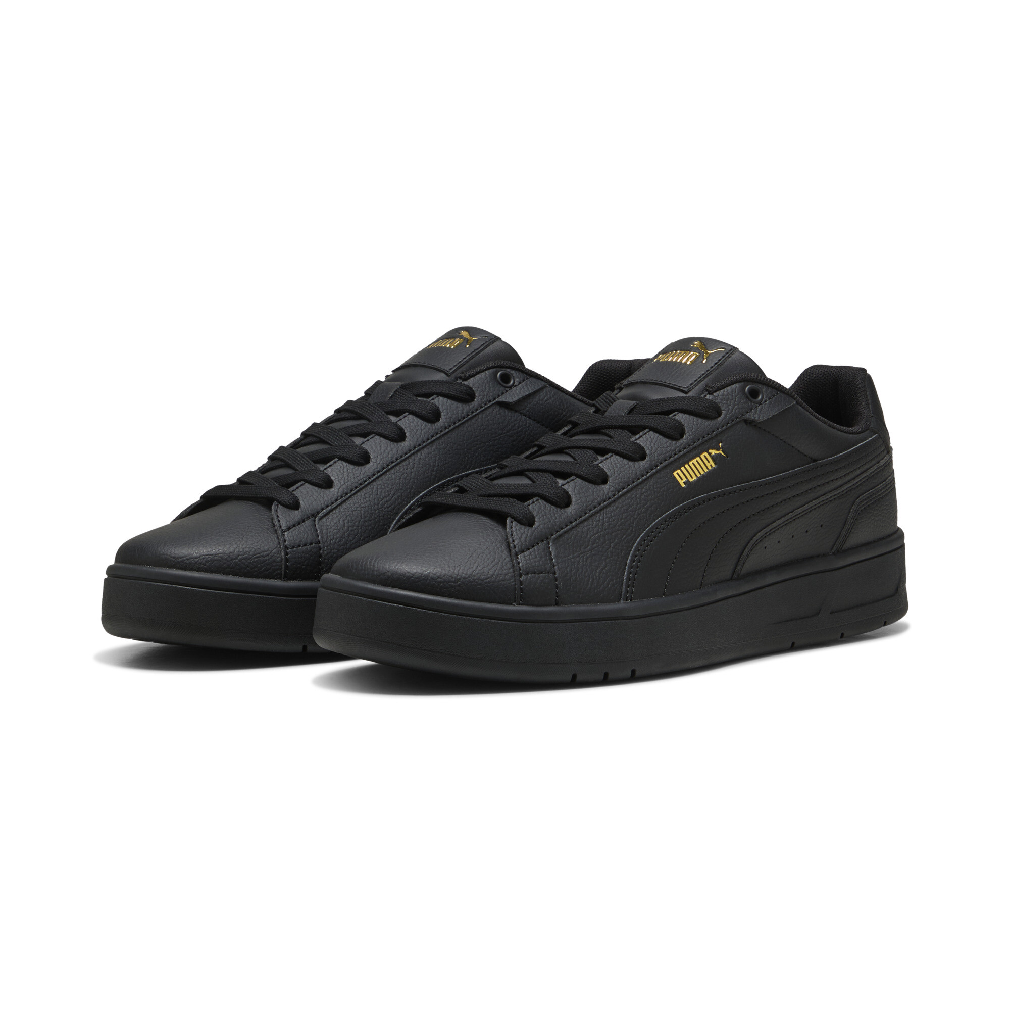 PUMA Court Classico sneakers unisex, Zwart/Goud, Maat 37 thumbnail 6
