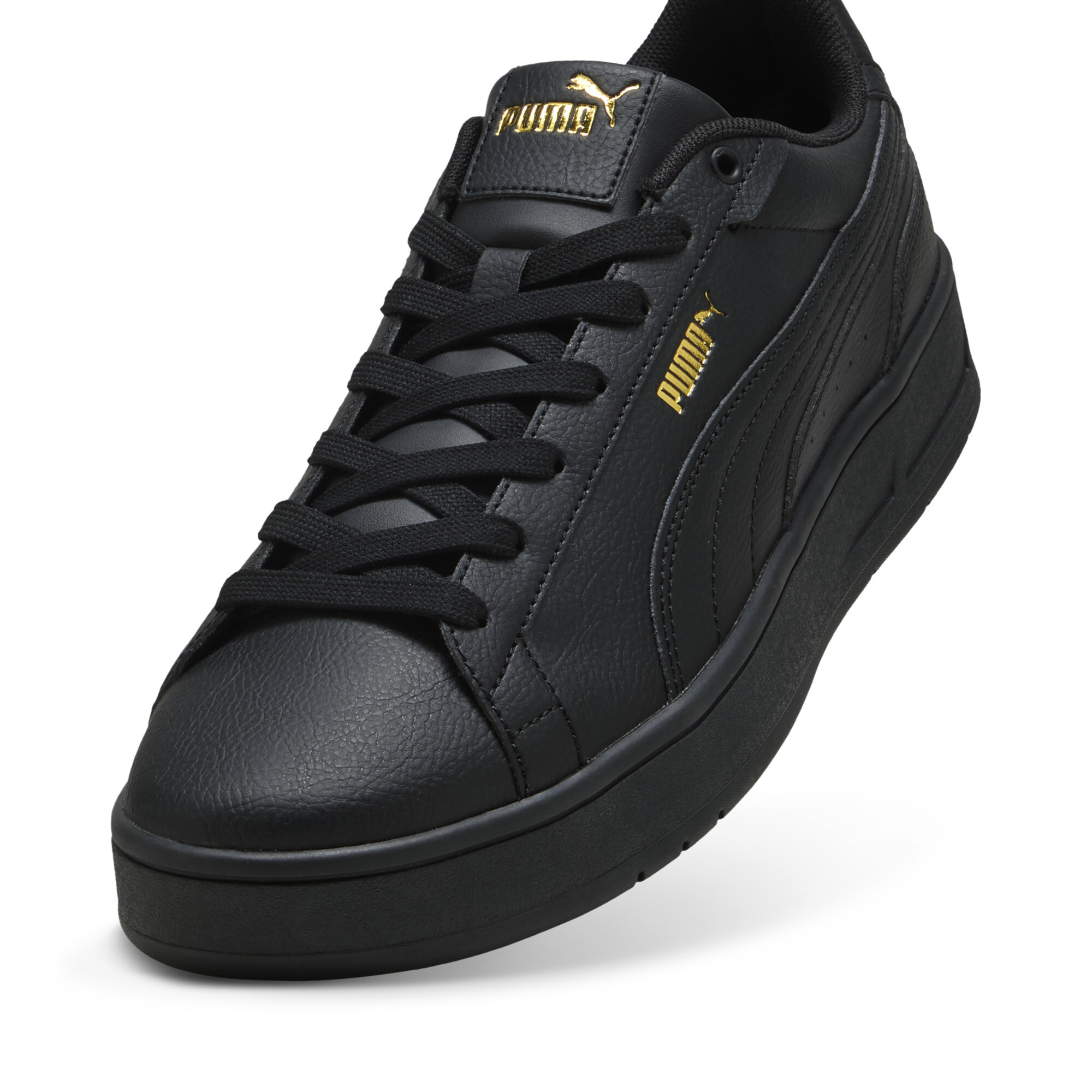 PUMA Court Classico sneakers unisex, Zwart/Goud, Maat 37 thumbnail 2