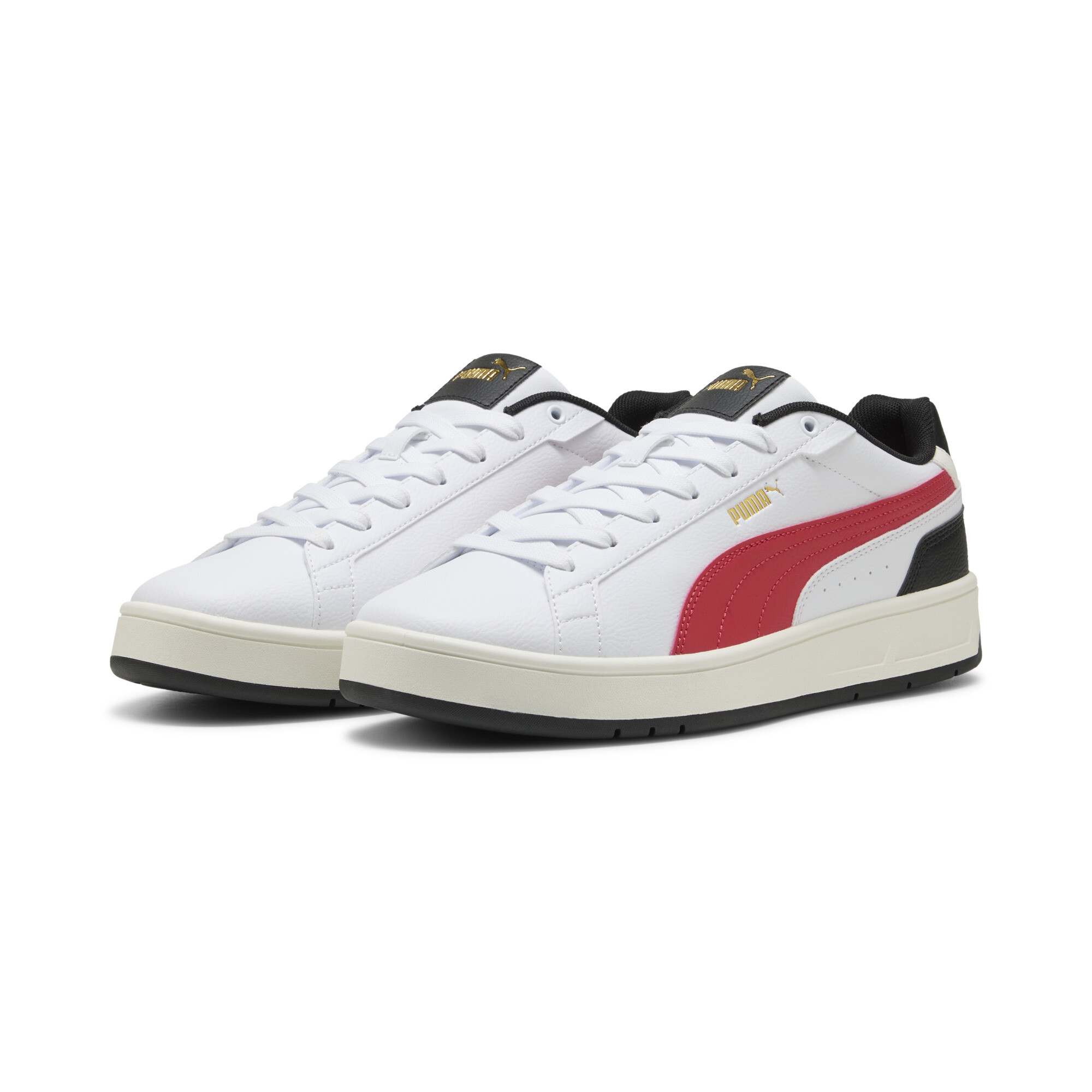 PUMA Court Classico sneakers unisex, Zwart/Rood/Wit, Maat 44,5 thumbnail 6