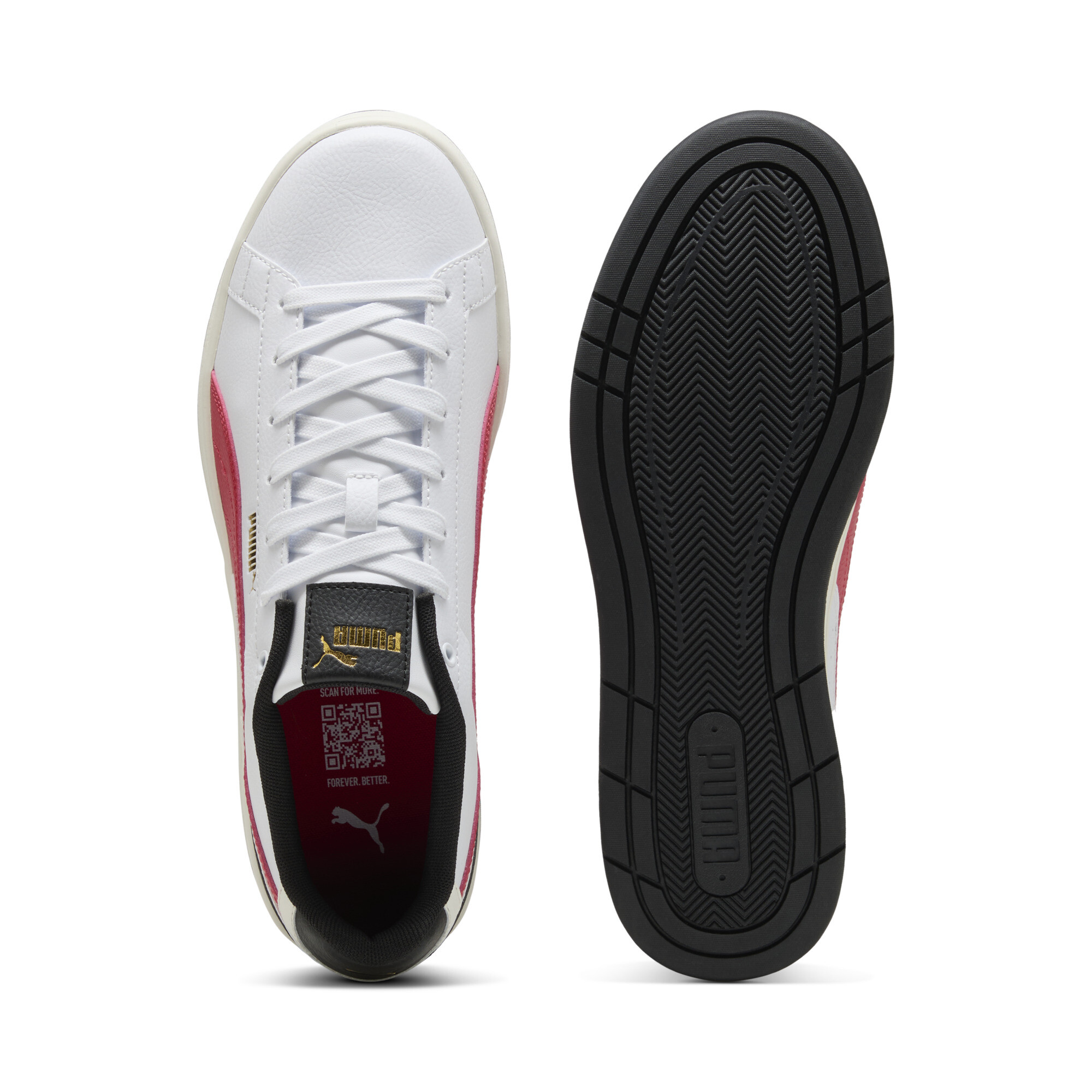 PUMA Court Classico sneakers unisex, Zwart/Rood/Wit, Maat 44,5 thumbnail 4