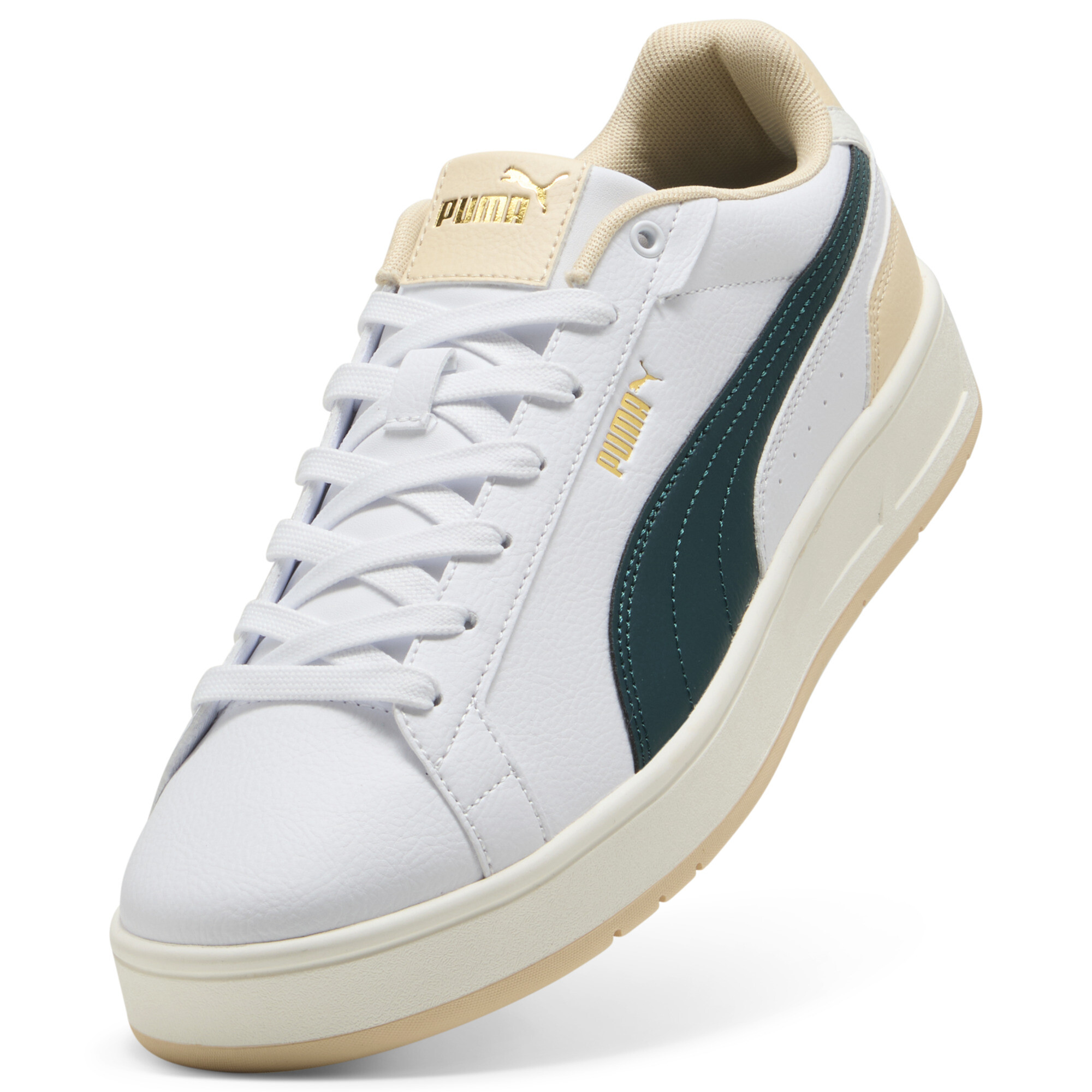 PUMA Court Classico sneakers unisex, Groen/Wit, Maat 37 thumbnail 2