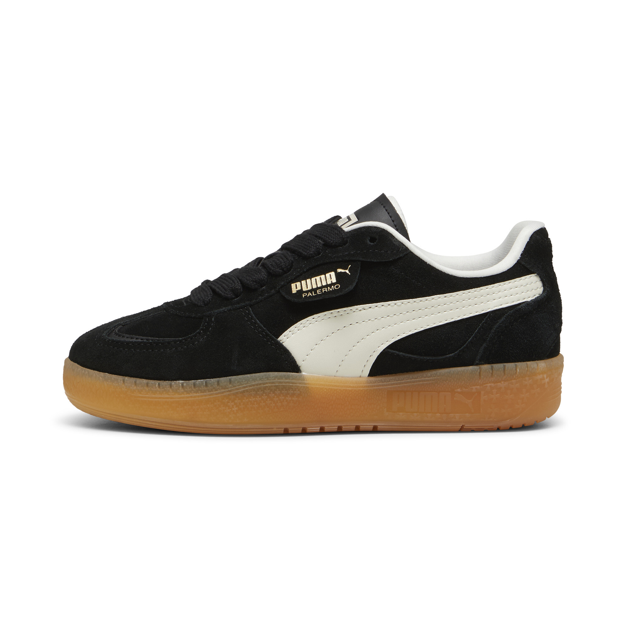 Puma Palermo Moda Xtra Gum Sneakers Damen Schuhe | Mit Plain | Black/Frosted Ivory/Gold | Größe: 38.5