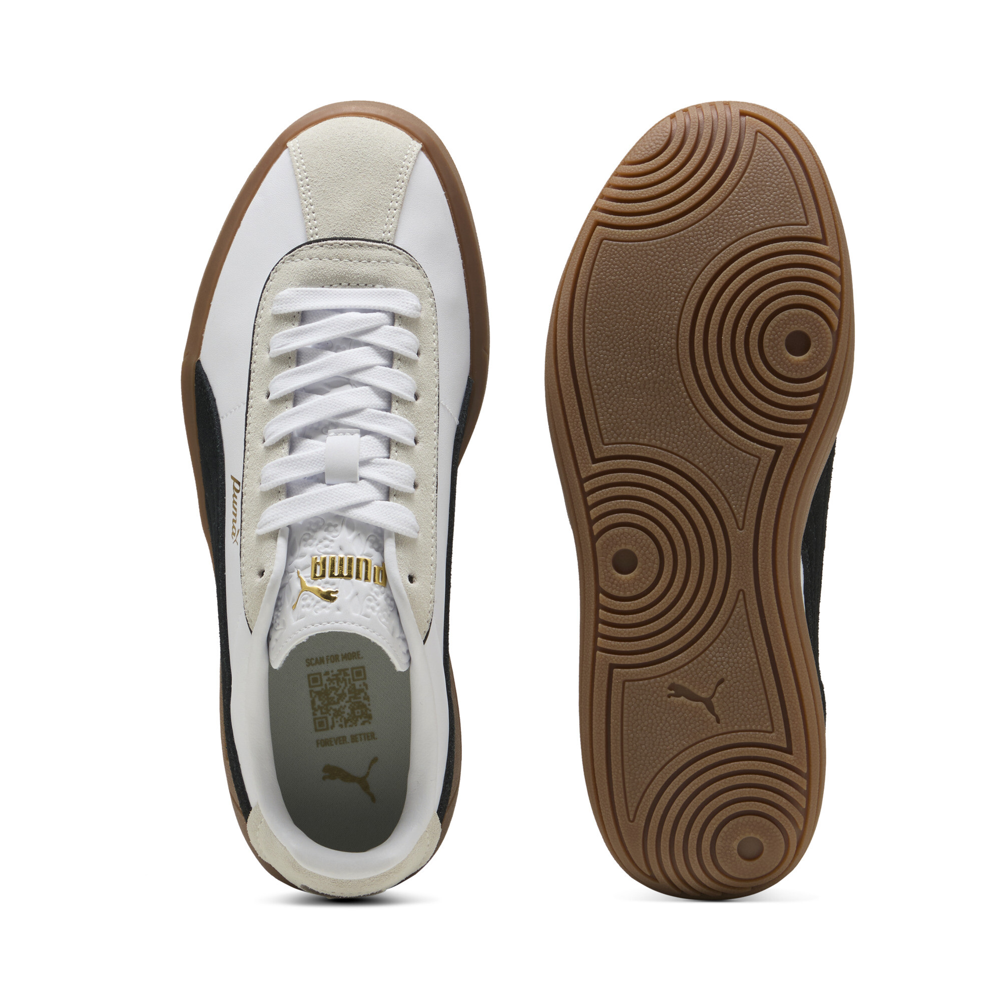 PUMA Club Klassika sneakers voor Dames, Zwart/Wit, Maat 38 thumbnail 4