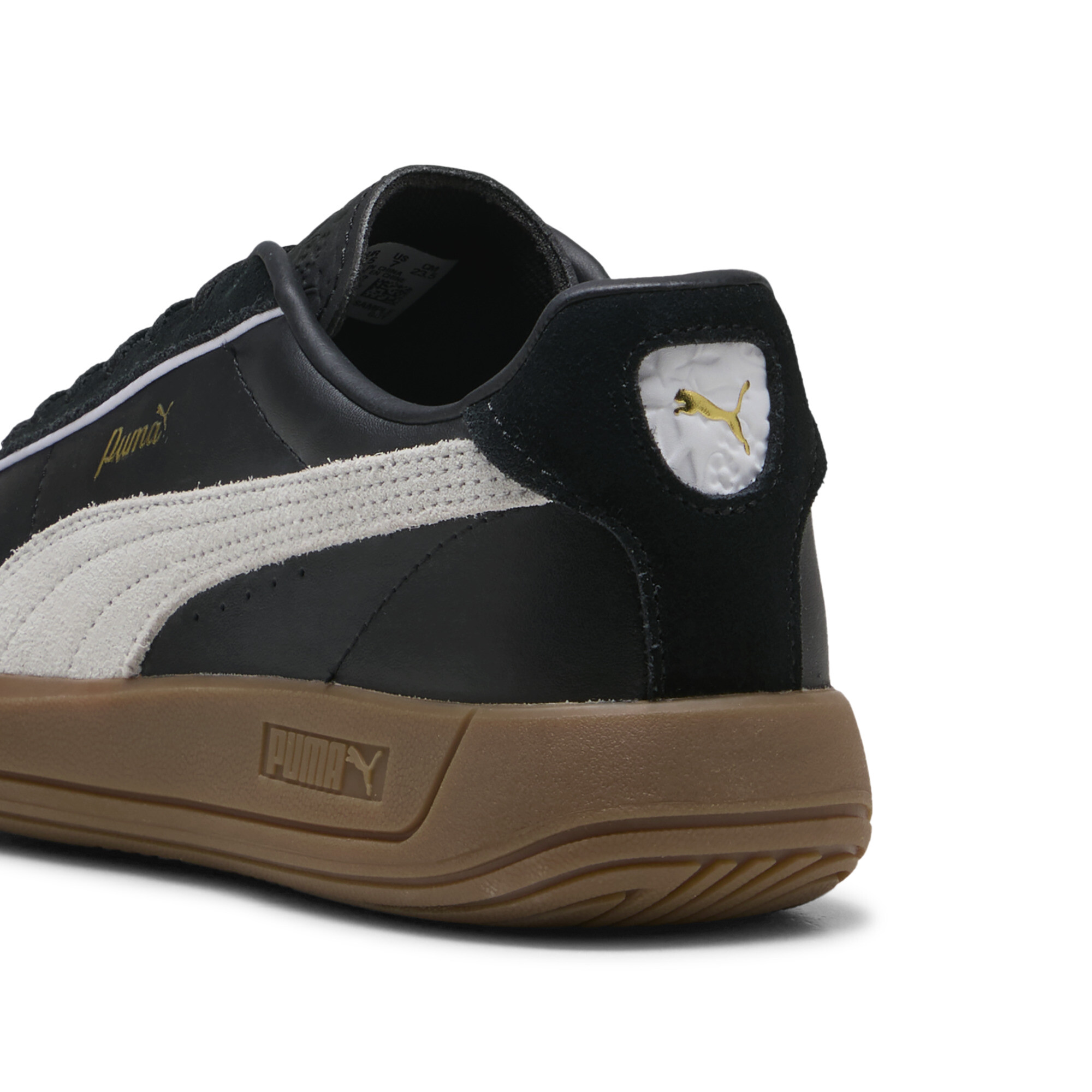 PUMA Club Klassika sneakers voor Dames, Zwart/Wit/Goud, Maat 36 thumbnail 5
