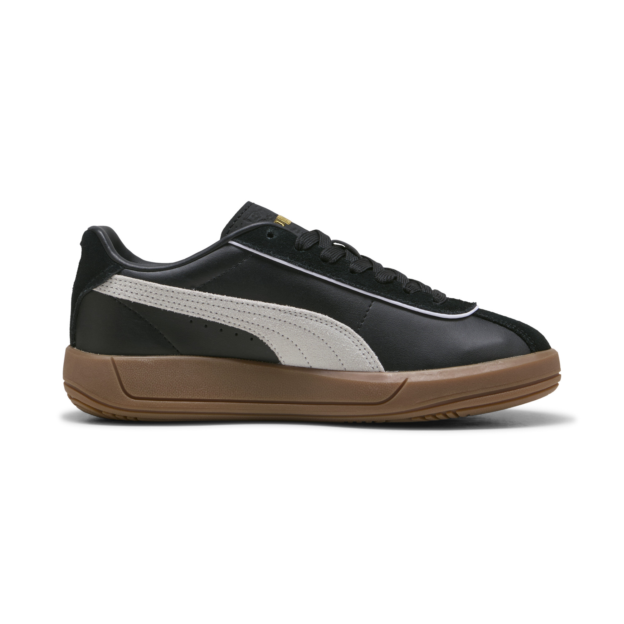 PUMA Club Klassika sneakers voor Dames, Zwart/Wit/Goud, Maat 36 thumbnail 3