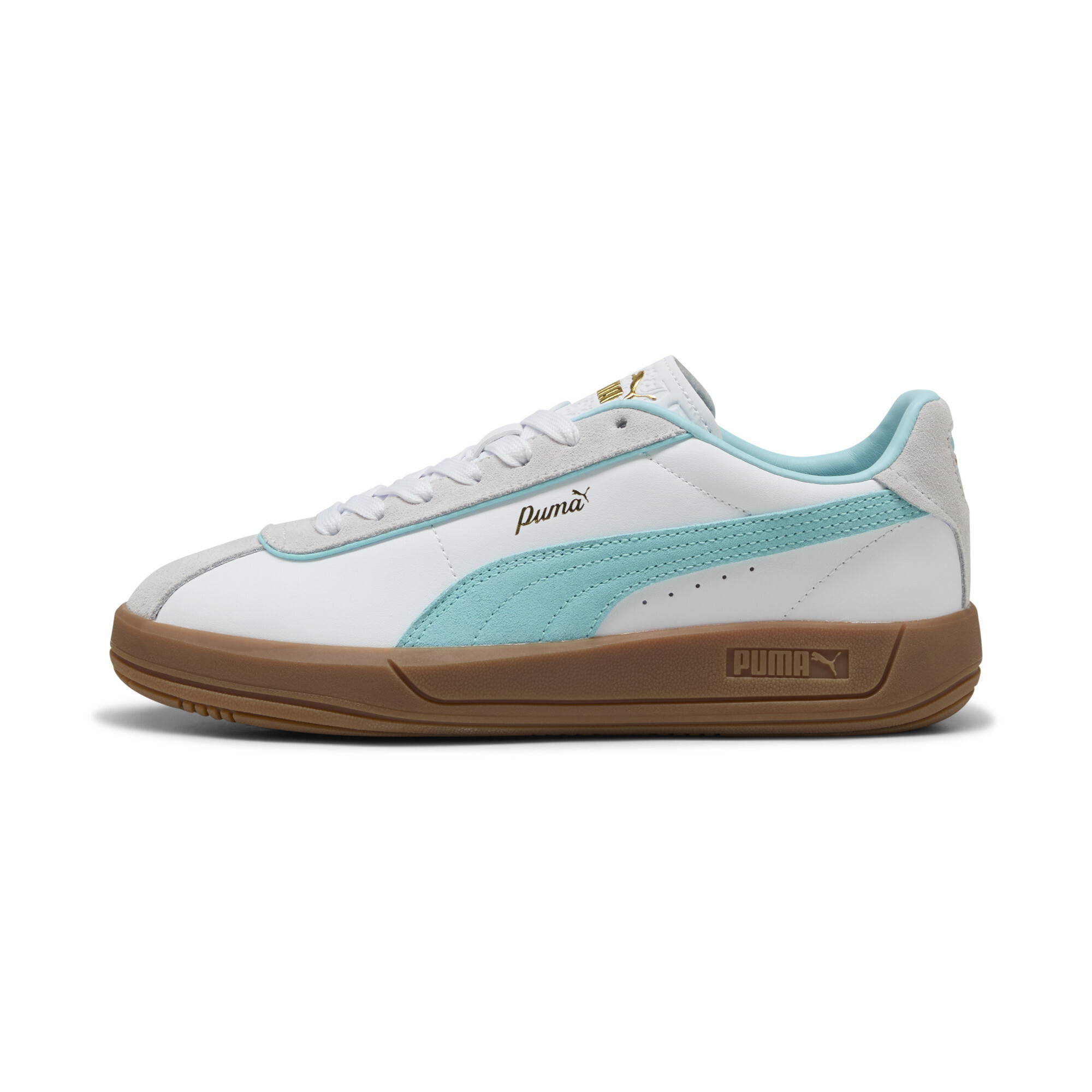 Puma Club Klassika Sneakers Damen Schuhe | White/Safe Lake/Feather Gray | Größe: 42