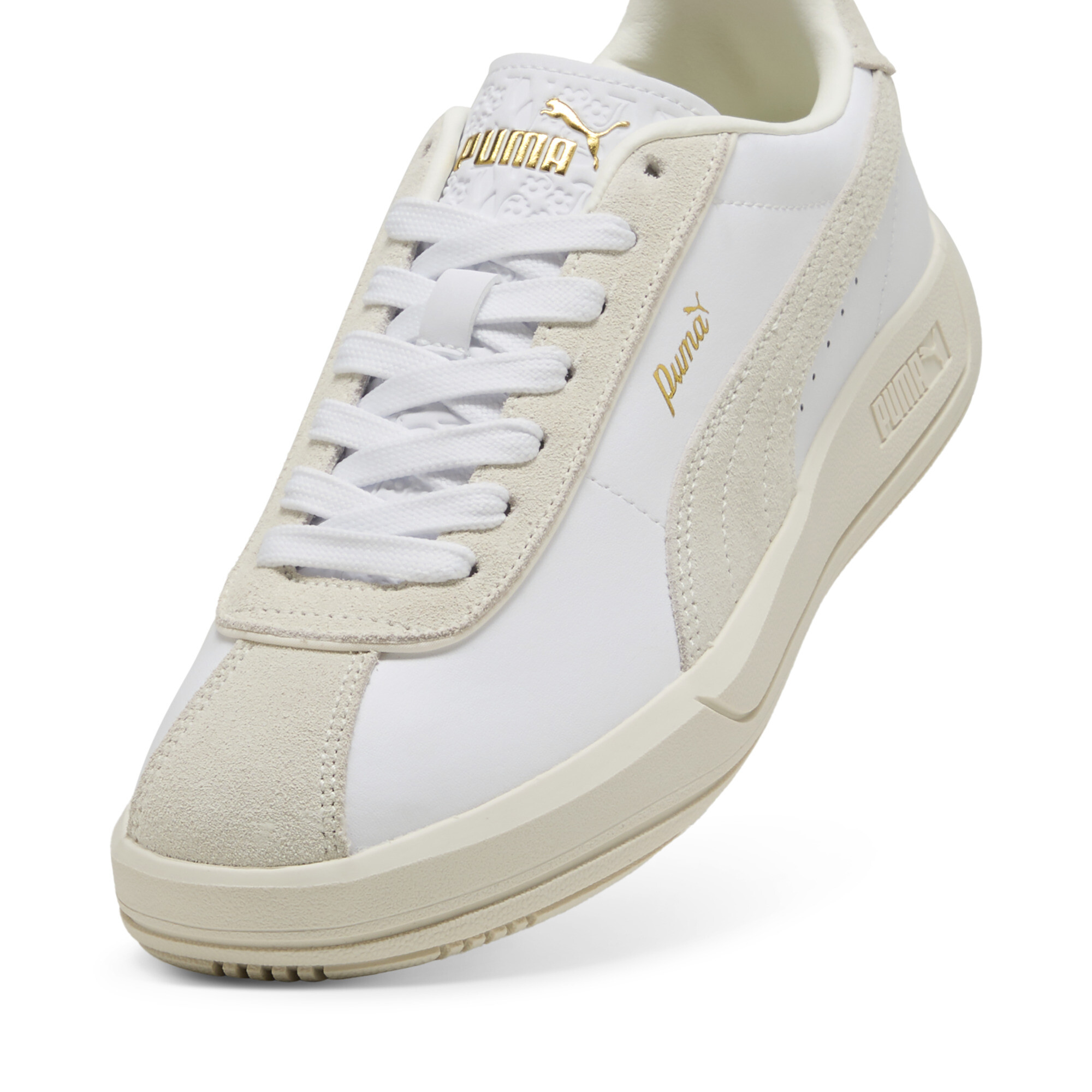 PUMA Club Klassika sneakers voor Dames, Wit/Goud, Maat 38