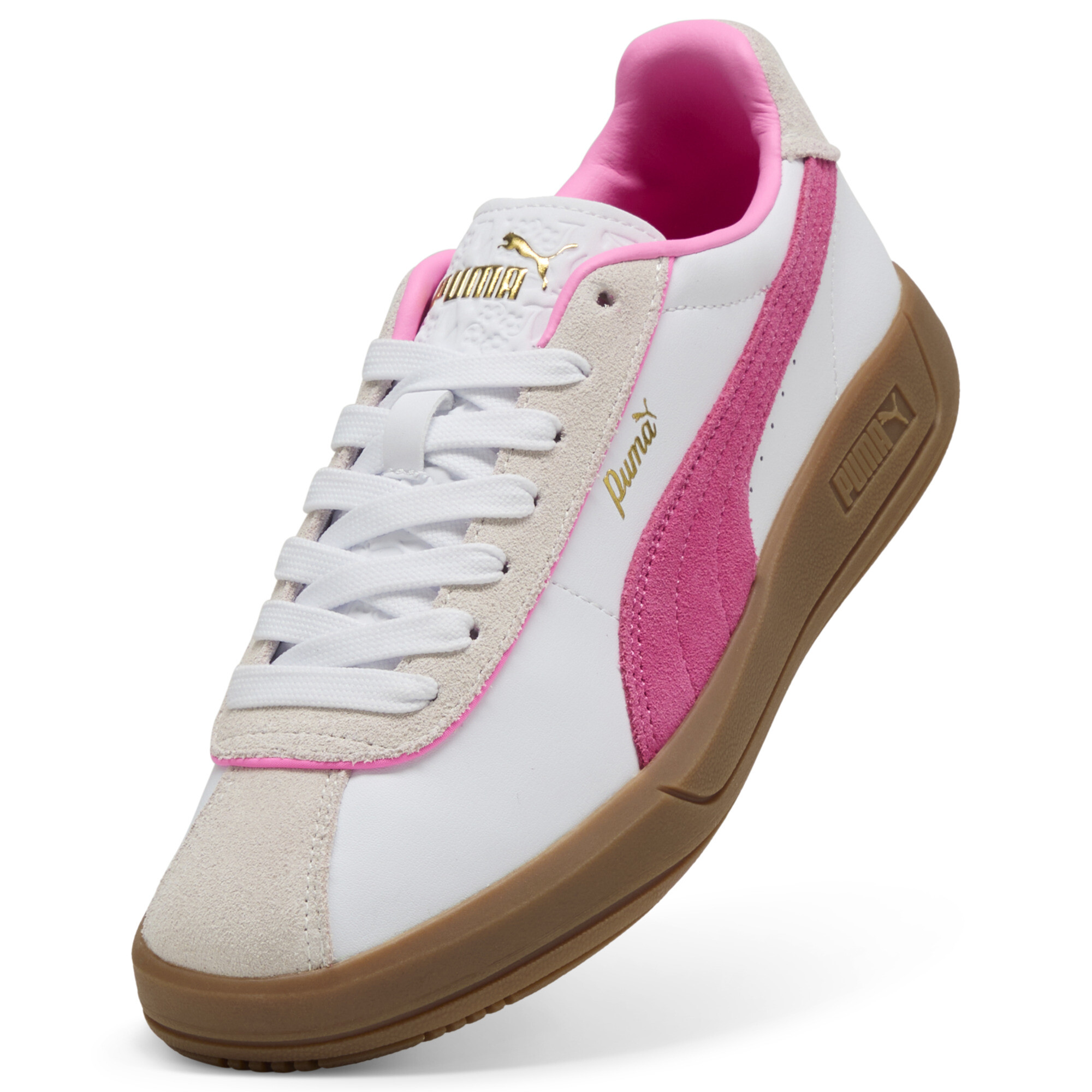 PUMA Club Klassika sneakers voor Dames, Roze/Grijs/Wit, Maat 38,5 thumbnail 2