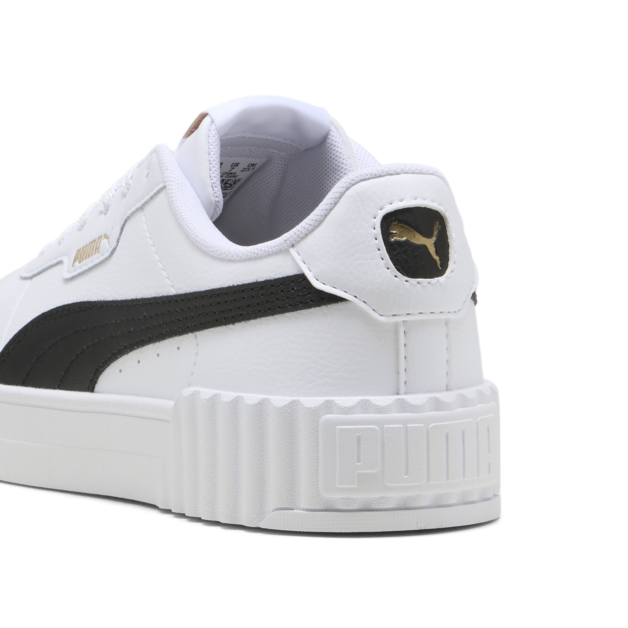 PUMA Carina 3.0 sneakers voor Dames, Zwart/Wit/Goud, Maat 42 thumbnail 5