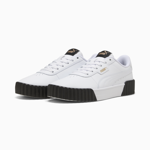 Zapatillas Carina 3.0 para mujer, PUMA White-PUMA Gold-PUMA Black, large-ARG