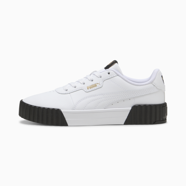Zapatillas Carina 3.0 para mujer, PUMA White-PUMA Gold-PUMA Black, large-ARG