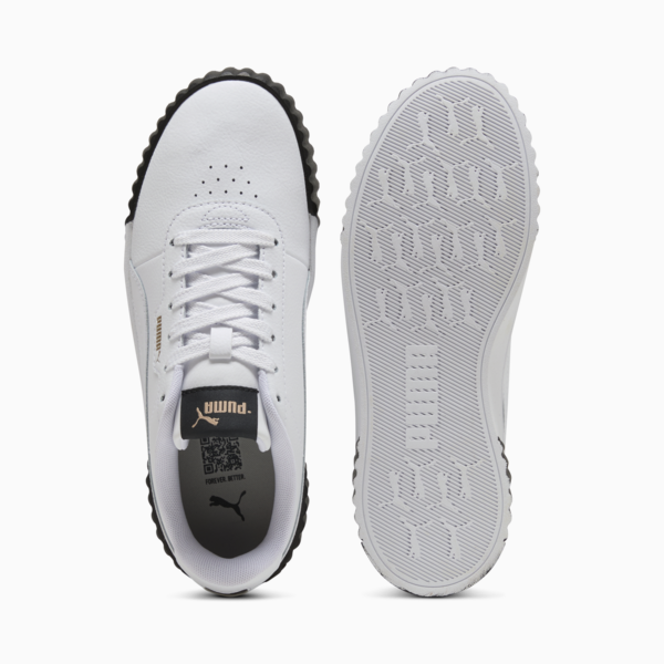 Zapatillas Carina 3.0 para mujer, PUMA White-PUMA Gold-PUMA Black, large-ARG