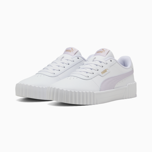 Zapatillas Carina 3.0 para mujer, PUMA White-Lilac Frost-PUMA Gold, large-ARG